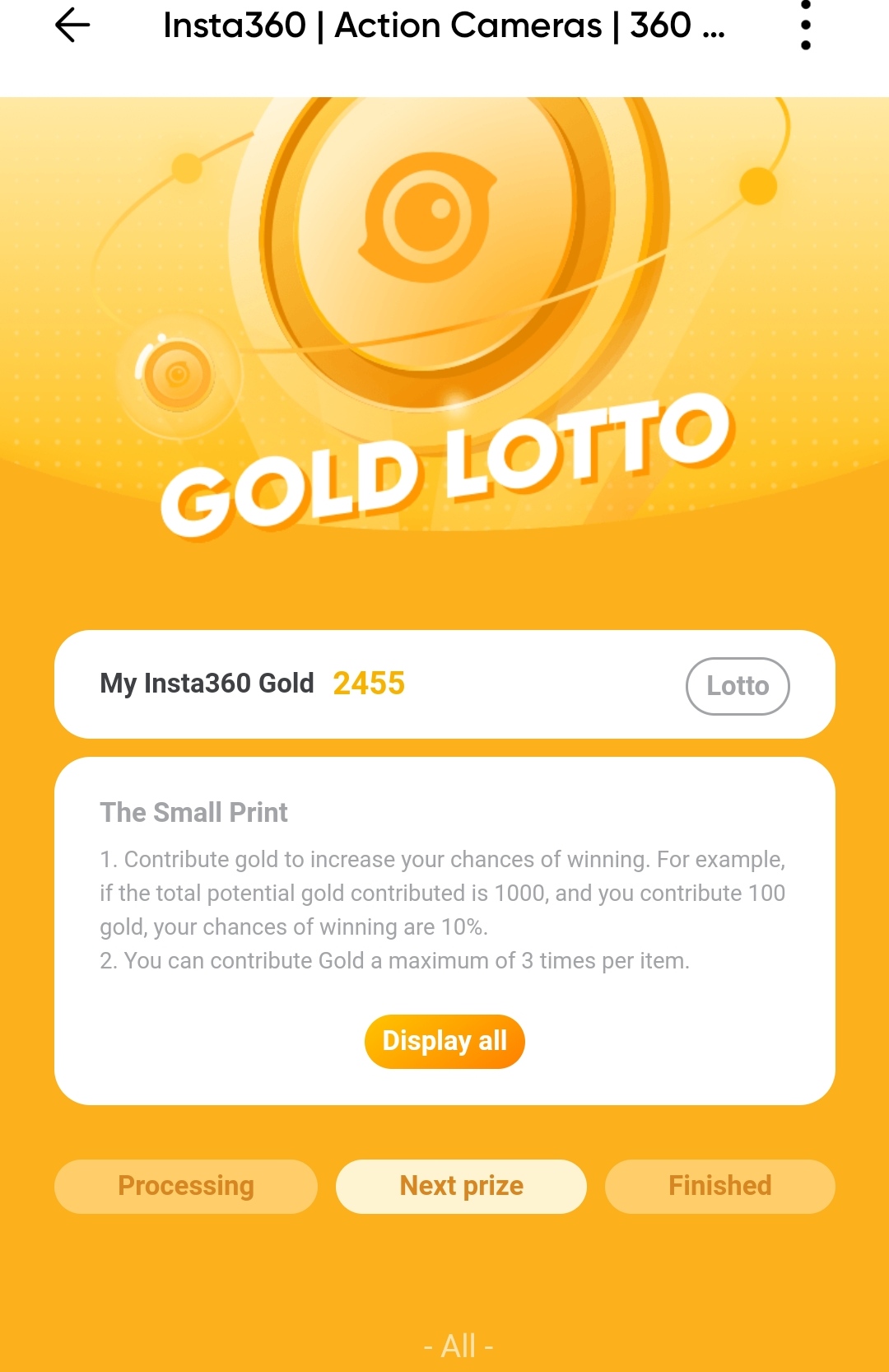 Where is gold lotto & super wheel Insta360 Community Forum