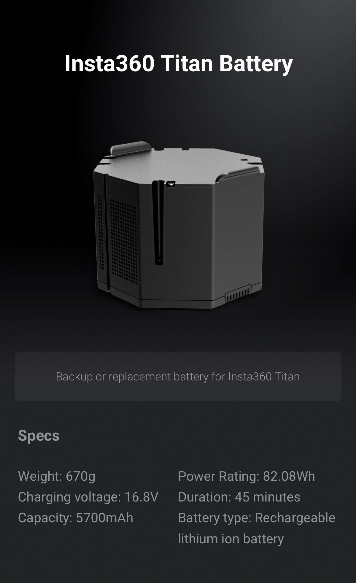Buy Titan Battery - Insta360 Store Buy Titan Battery - Insta360 Store