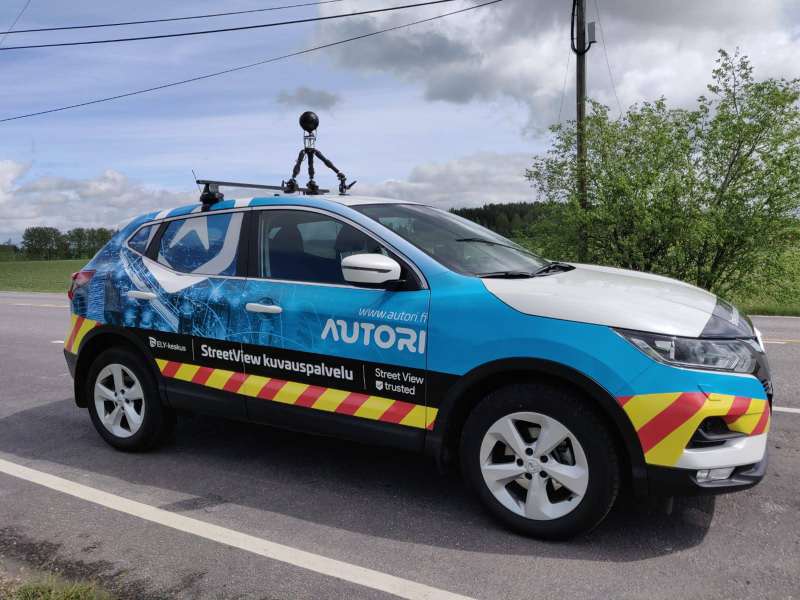 Google Street View car with VR camera